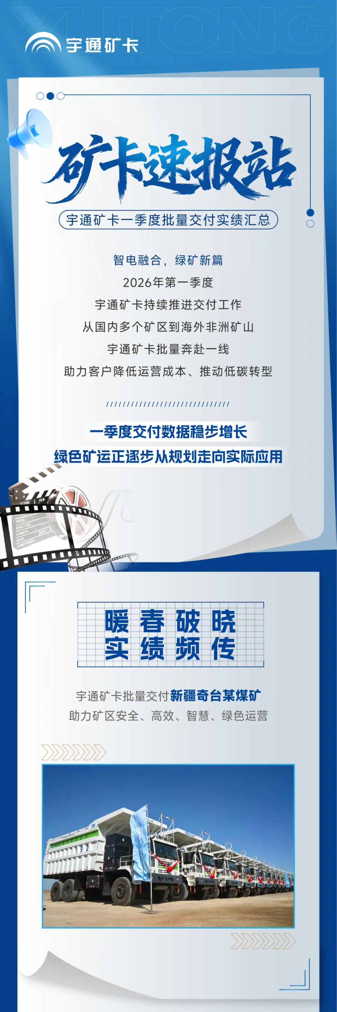 礦卡速報(bào)站|宇通礦卡一季度批量交付多個(gè)礦區(qū)，助推礦山綠色智慧轉(zhuǎn)型！